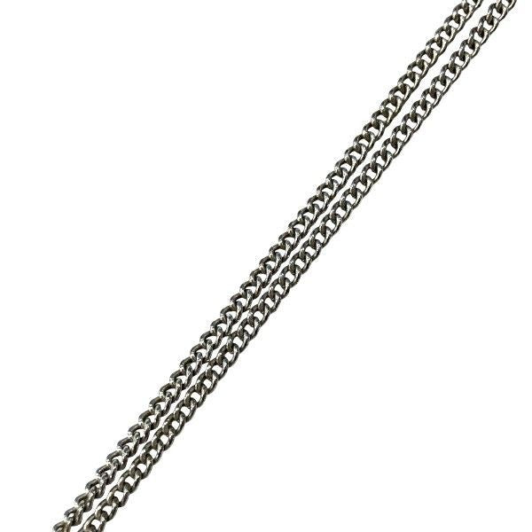 Chanel Silver 07v Coco Mark Rhinestone Brand Accessories Necklace Ladies