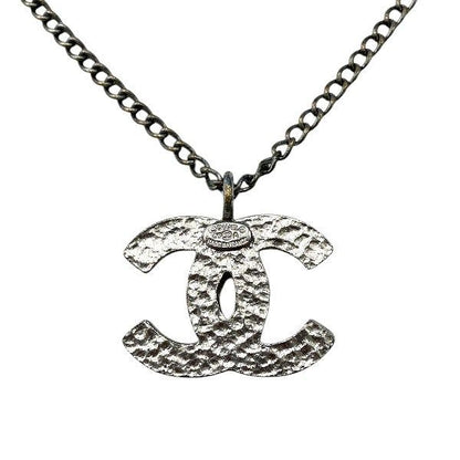 Chanel Black X Silver 05a Coco Mark Brand Accessories Necklace Ladies
