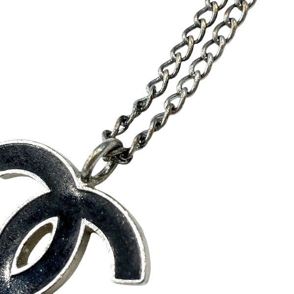 Chanel Black X Silver 05a Coco Mark Brand Accessories Necklace Ladies
