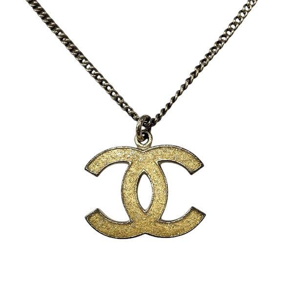Chanel Gold Lame 07a Coco Mark Brand Accessories Necklace Ladies