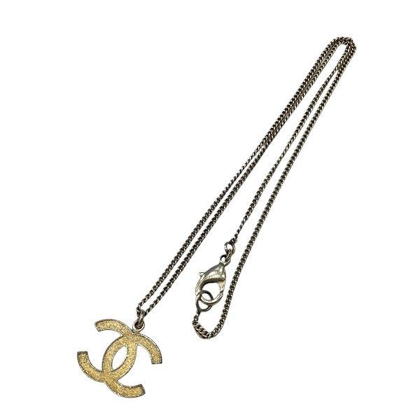 Chanel Gold Lame 07a Coco Mark Brand Accessories Necklace Ladies