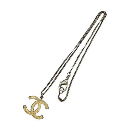 Chanel Gold Lame 07a Coco Mark Brand Accessories Necklace Ladies