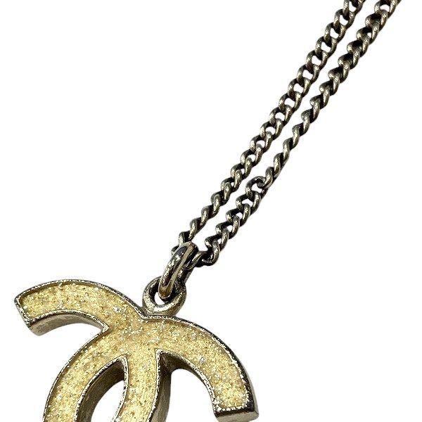 Chanel Gold Lame 07a Coco Mark Brand Accessories Necklace Ladies