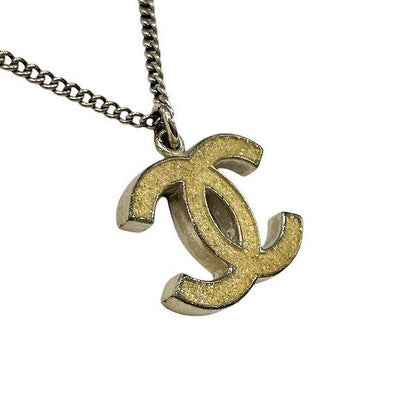 Chanel Gold Lame 07a Coco Mark Brand Accessories Necklace Ladies