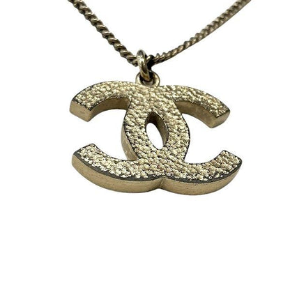 Chanel Gold Lame 07a Coco Mark Brand Accessories Necklace Ladies
