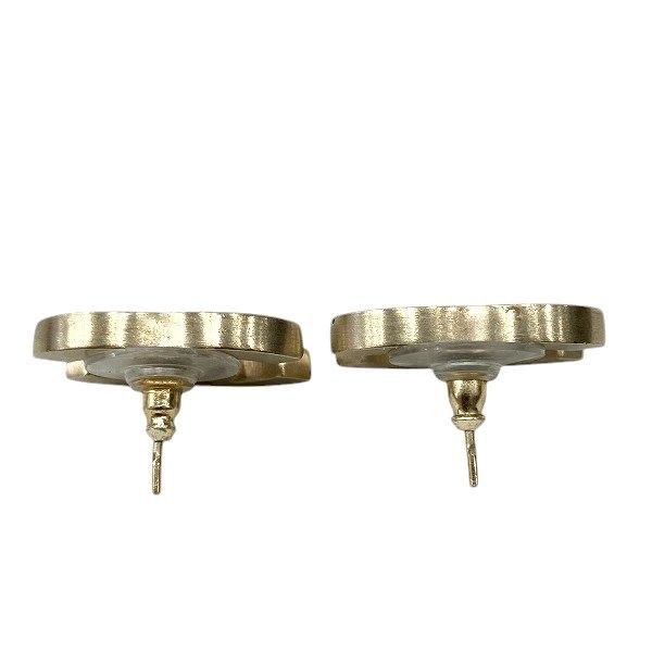 Chanel Black X Gold B13c Coco Mark Brand Accessories Earrings Ladies