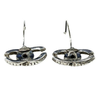 Chanel Silver 00a Coco Mark Brand Accessories Earrings Ladies