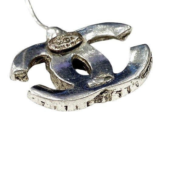 Chanel Silver 00a Coco Mark Brand Accessories Earrings Ladies