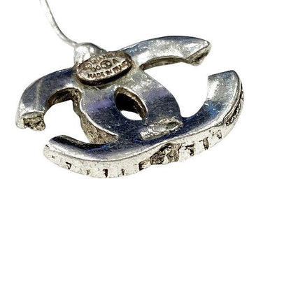 Chanel Silver 00a Coco Mark Brand Accessories Earrings Ladies