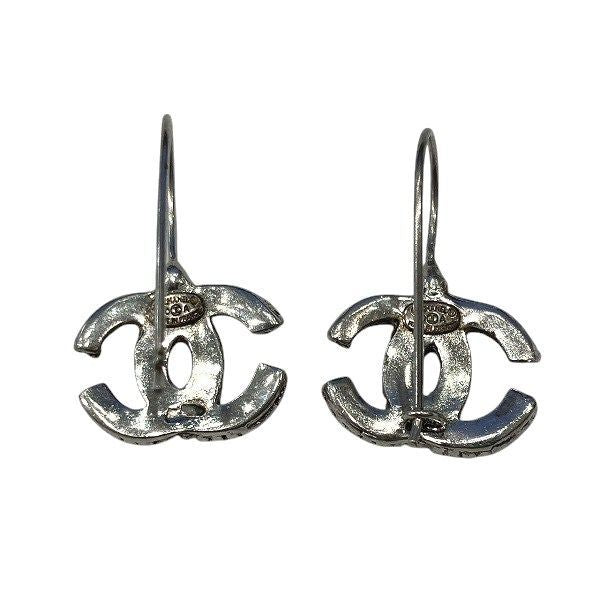 Chanel Silver 00a Coco Mark Brand Accessories Earrings Ladies