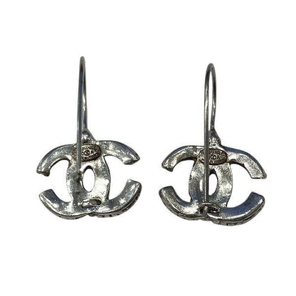 Chanel Silver 00a Coco Mark Brand Accessories Earrings Ladies