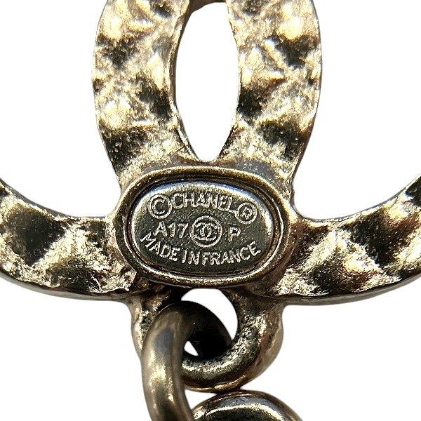 Chanel Matelasse Cocomark A17p Heart Triangle Gold Brand Accessories Earrings