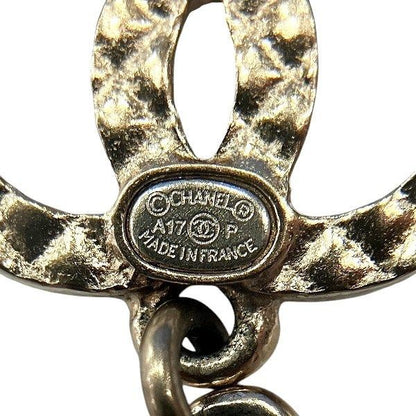 Chanel Matelasse Cocomark A17p Heart Triangle Gold Brand Accessories Earrings