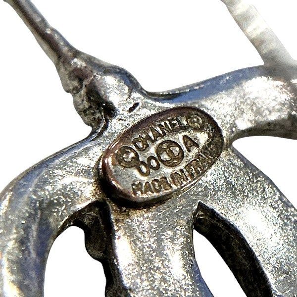 Chanel Silver 00a Coco Mark Brand Accessories Earrings Ladies