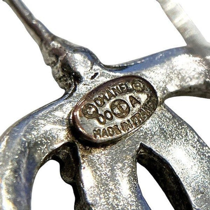 Chanel Silver 00a Coco Mark Brand Accessories Earrings Ladies