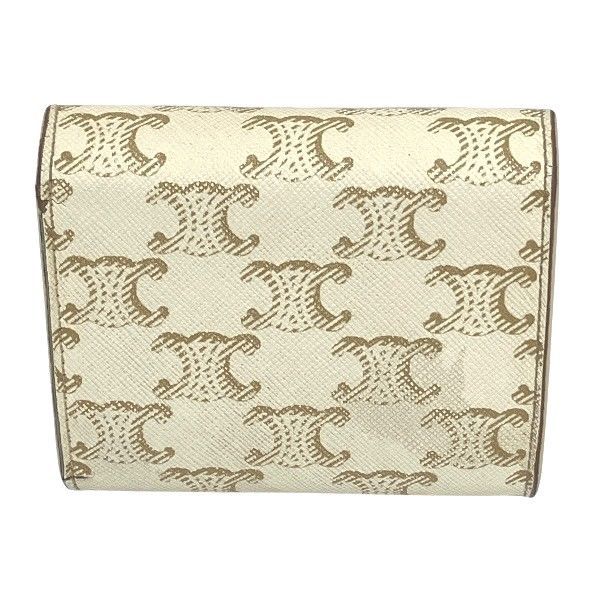 Celine Triomphe Small Flap Wallet White Trifold Wallet Women's