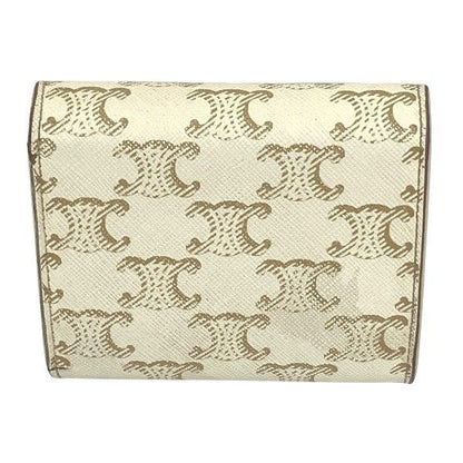 Celine Triomphe Small Flap Wallet White Trifold Wallet Women's