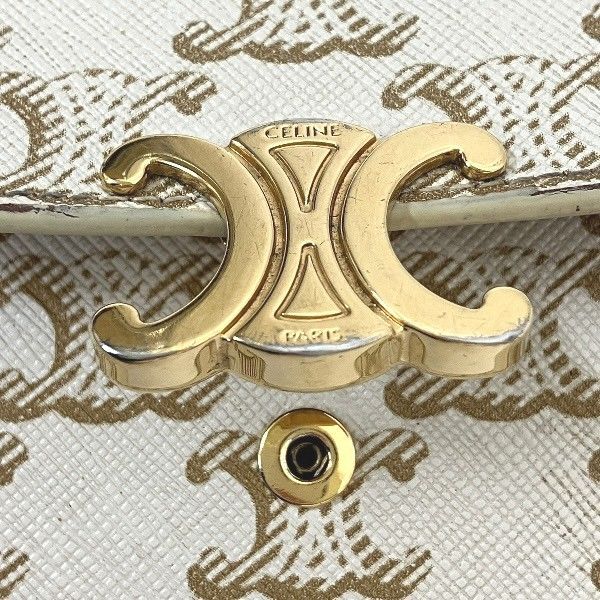 Celine Triomphe Small Flap Wallet White Trifold Wallet Women's