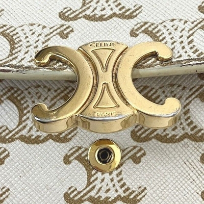 Celine Triomphe Small Flap Wallet White Trifold Wallet Women's