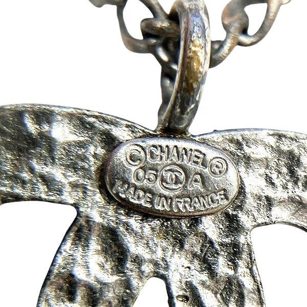 Chanel Black X Silver 05a Coco Mark Brand Accessories Necklace Ladies