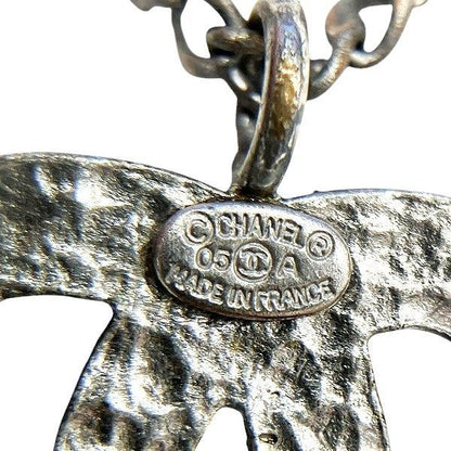 Chanel Black X Silver 05a Coco Mark Brand Accessories Necklace Ladies