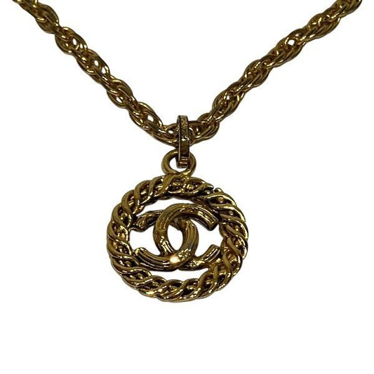 Chanel Coco Mark Pendant Vintage Brand Accessories Necklace Ladies