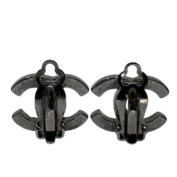 Chanel Cocomark Rhinestone Brand Accessories Earring Women's