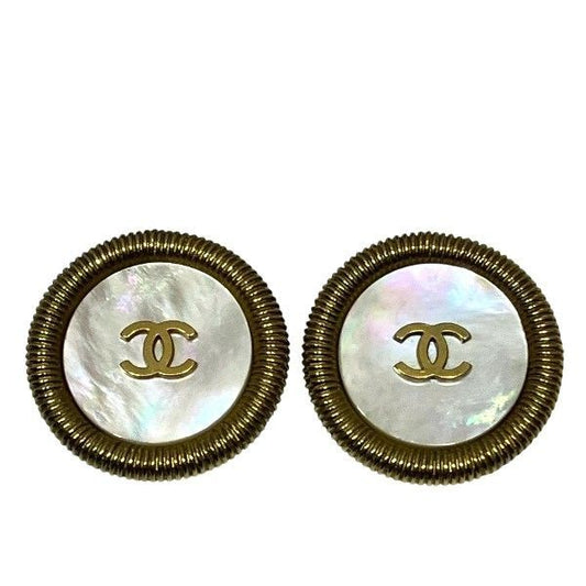 Chanel Cocomark 94p Shell Brand Accessories Earring Ladies