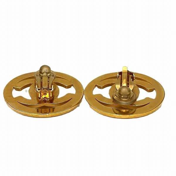 Chanel Coco Mark Round 97p Brand Accessories Earring Women's