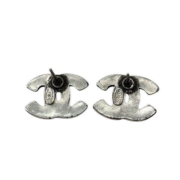 Chanel Silver 99a Here Mark Paris Alphabet Brand Accessories Earrings Ladies