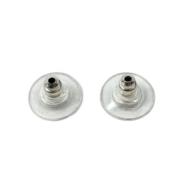 Chanel Silver 99a Here Mark Paris Alphabet Brand Accessories Earrings Ladies