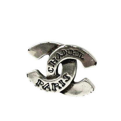 Chanel Silver 99a Here Mark Paris Alphabet Brand Accessories Earrings Ladies