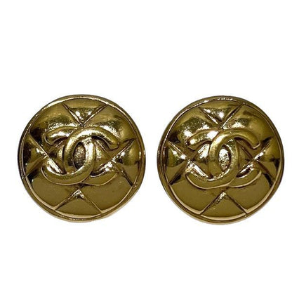 Chanel Cocomark Gold Brand Accessories Earring Women's