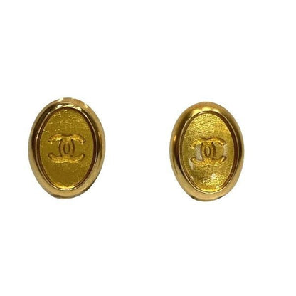 Chanel 99a Coco Mark Gold Brand Accessories Earring Women's