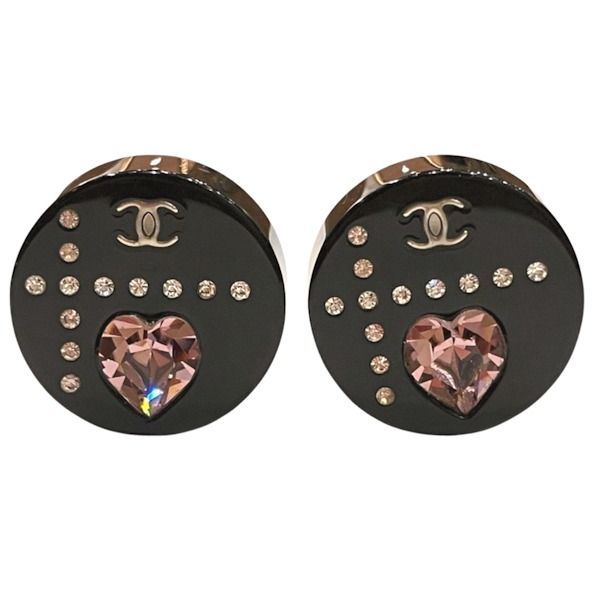 Chanel Cocomark 04a Rhinestone Brand Accessories Earrings Women's