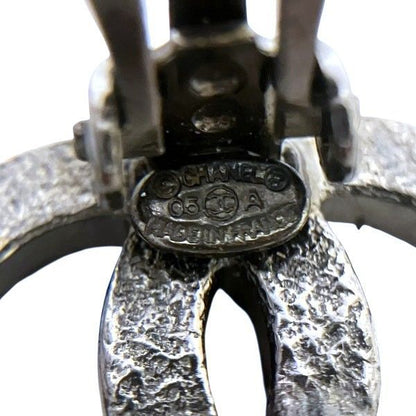 Chanel Cocomark Rhinestone Brand Accessories Earring Women's