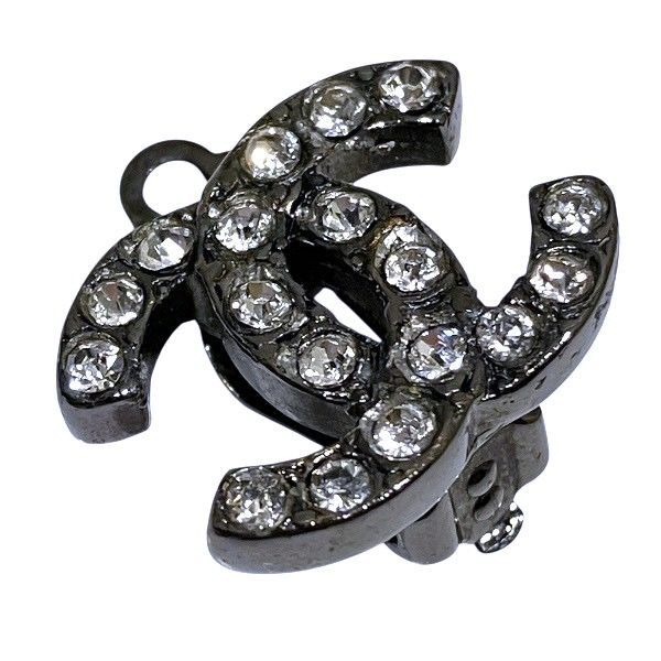 Chanel Cocomark Rhinestone Brand Accessories Earring Women's