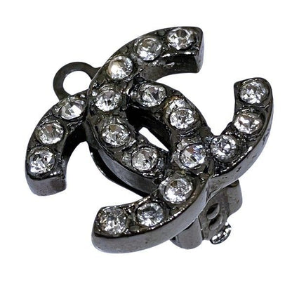 Chanel Cocomark Rhinestone Brand Accessories Earring Women's