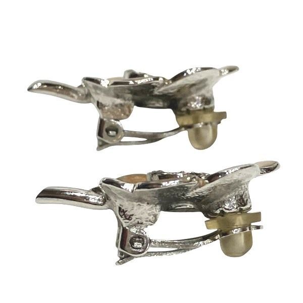 Chanel Cocomark 04p Clover Rhinestone Brand Accessories Earring Women's