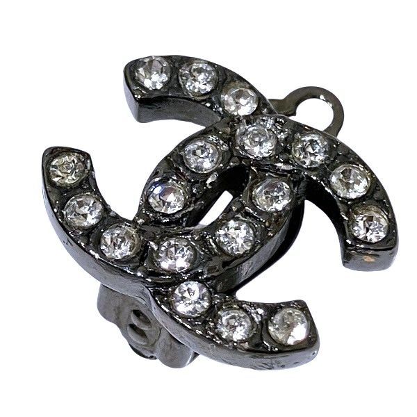 Chanel Cocomark Rhinestone Brand Accessories Earring Women's