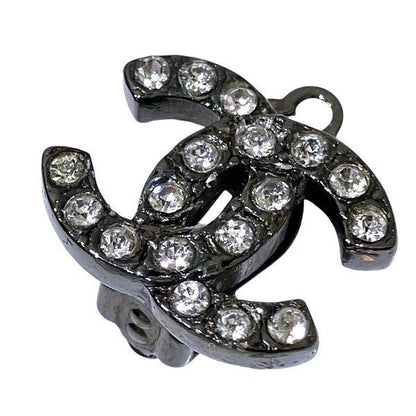Chanel Cocomark Rhinestone Brand Accessories Earring Women's