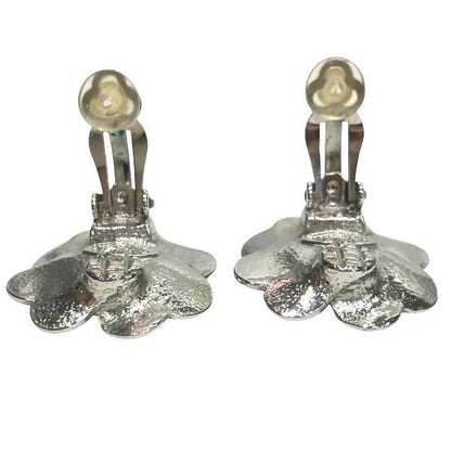 Chanel Cocomark 04p Clover Rhinestone Brand Accessories Earring Women's