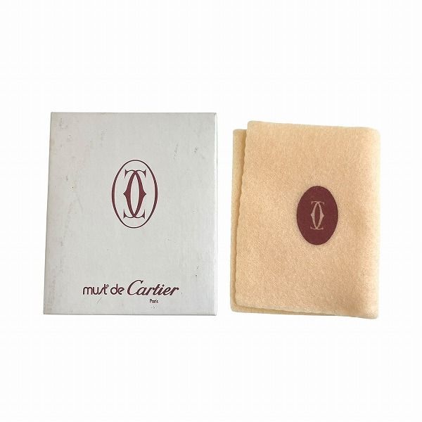 Cartier Mustline Bordeaux Leather Compact Mirror Brand Accessories Pass Case