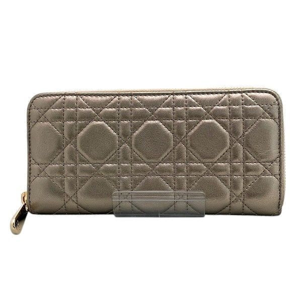 Chris Dior Lady Dior Voyage S0007onmj Round Zipper Long Wallet Ladies