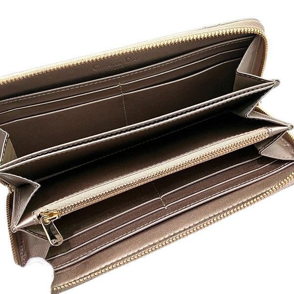 Chris Dior Lady Dior Voyage S0007onmj Round Zipper Long Wallet Ladies