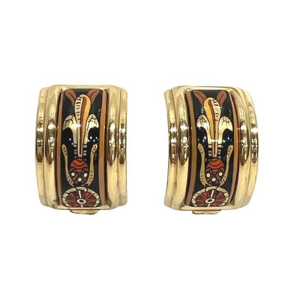 Hermes Enamel Cloisonné Brand Accessories Earring Women's