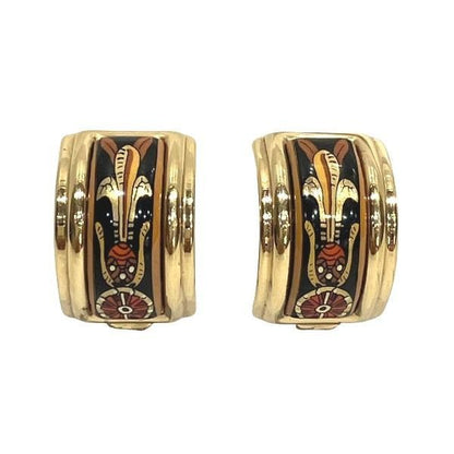 Hermes Enamel Cloisonné Brand Accessories Earring Women's