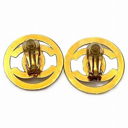 Chanel Coco Mark Round 97p Brand Accessories Earring Women's