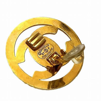 Chanel Coco Mark Round 97p Brand Accessories Earring Women's