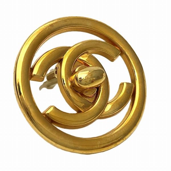 Chanel Coco Mark Round 97p Brand Accessories Earring Women's